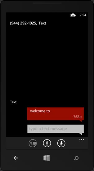 Sent Message in Windows Phone